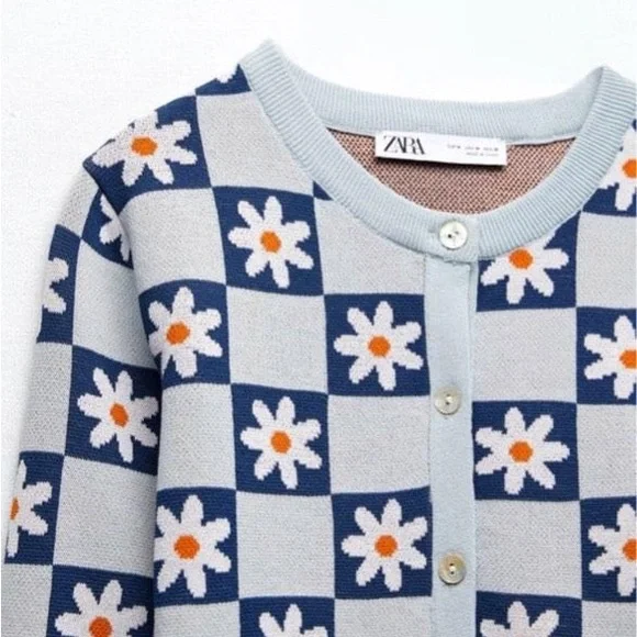Zara Floral Jacquard Knit Cardigan S - Picture 5 of 6